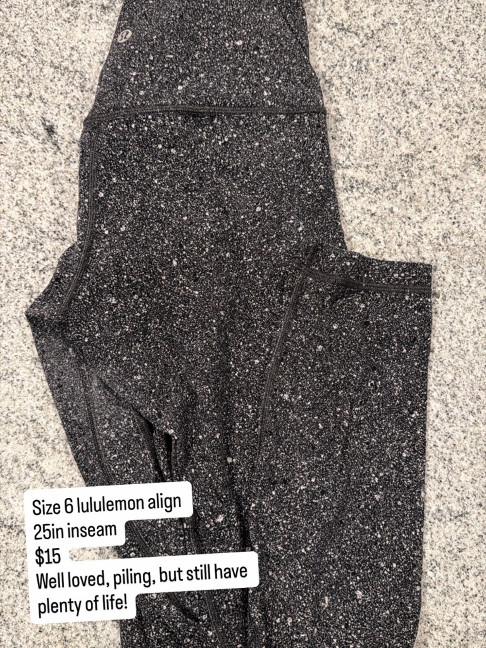 lululemon athletica align Black with White Speckle Leggings